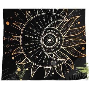 Moon and Mandala Lotus Tapestry Wall Decor LARGE 59.1 x 78.7 Inch NEW
